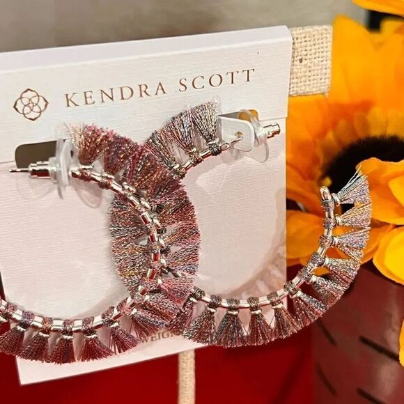 NWT Kendra Scott Purple Eve Hoop Earrings #KSER - Picture 8 of 9